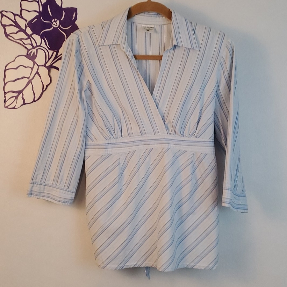 Motherhood Maternity striped pop over blouse 0148